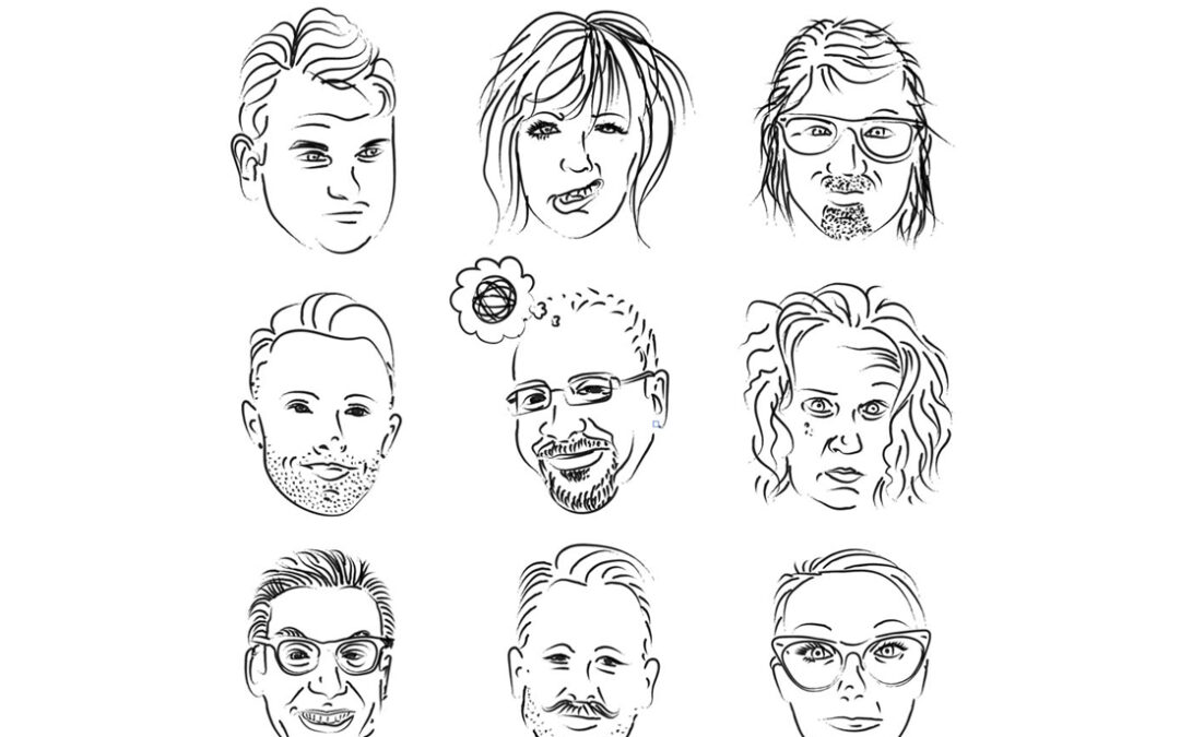 Caricatures for Crew T-shirts